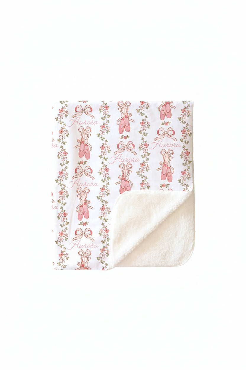 Ballet Blossoms Personalized Kids Blanket