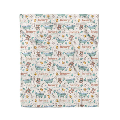 Bathtime Besties Personalized Kids Blanket | Blue