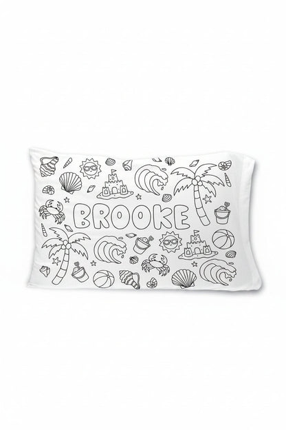 Colorable Personalized Pillowcase | Beach Bash