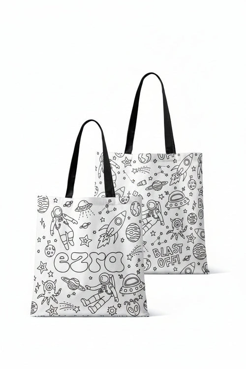 Colorable Personalized Tote Bags | Blast Off