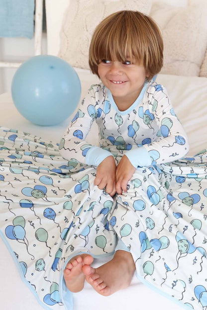 Party Time Double Sided Bamboo Blanket | Blue