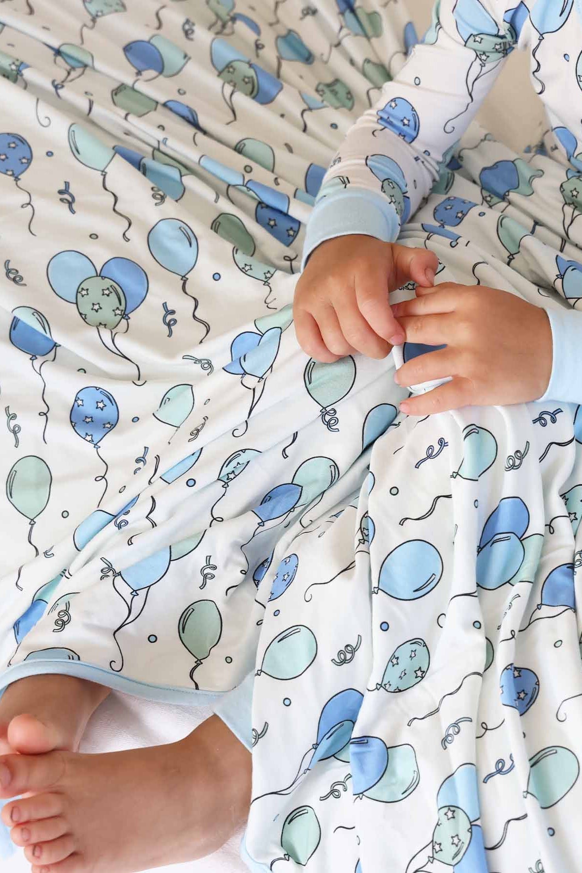 Party Time Double Sided Bamboo Blanket | Blue