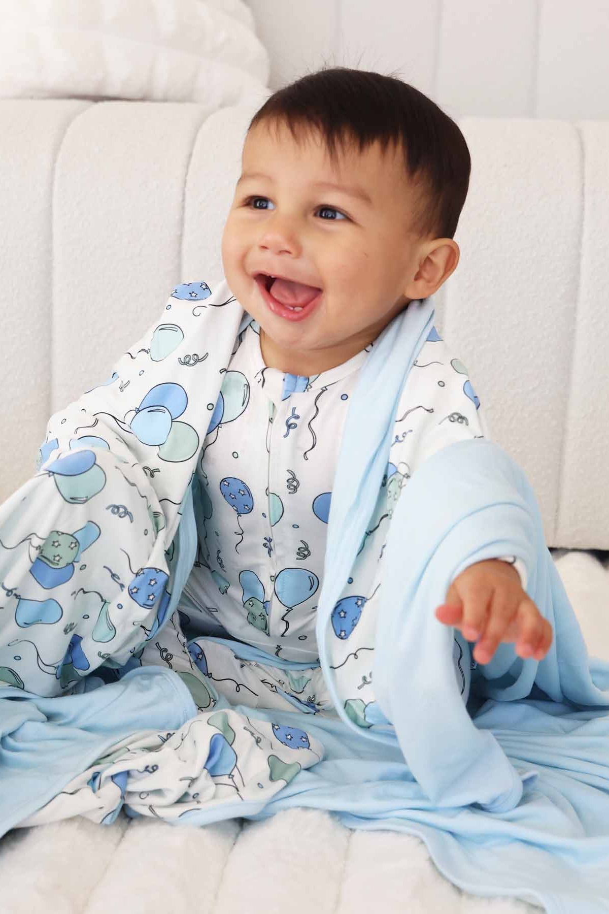 Party Time Double Sided Bamboo Blanket | Blue