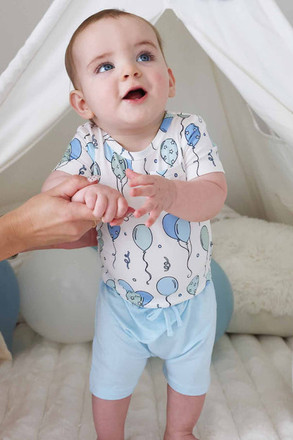 Party Time Two Piece Pocket Short Set | Blue