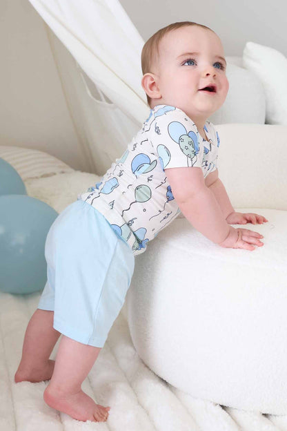 Party Time Two Piece Pocket Short Set | Blue