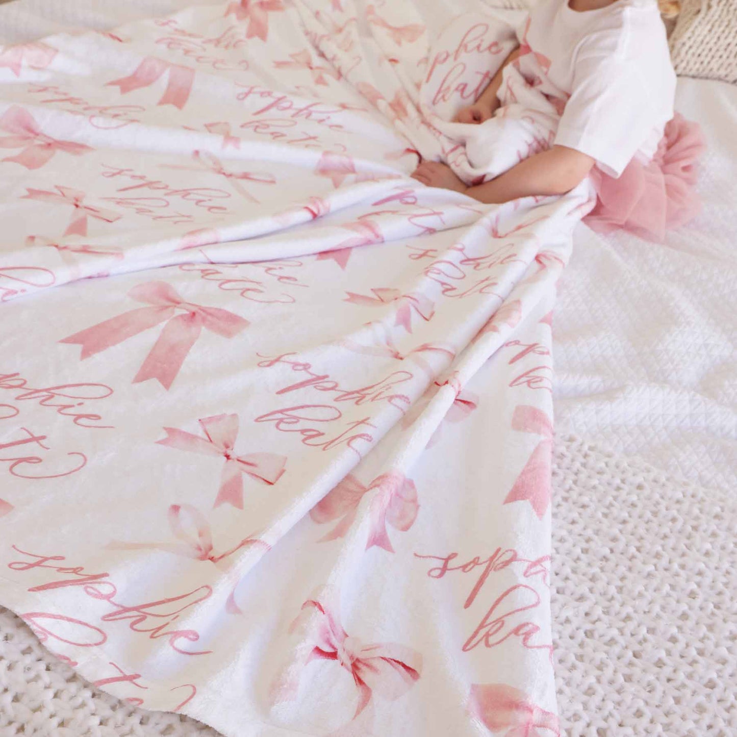 Bow Personalized Kids Blanket
