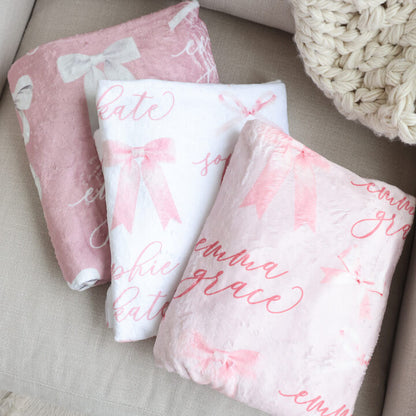 Bow Personalized Kids Blanket