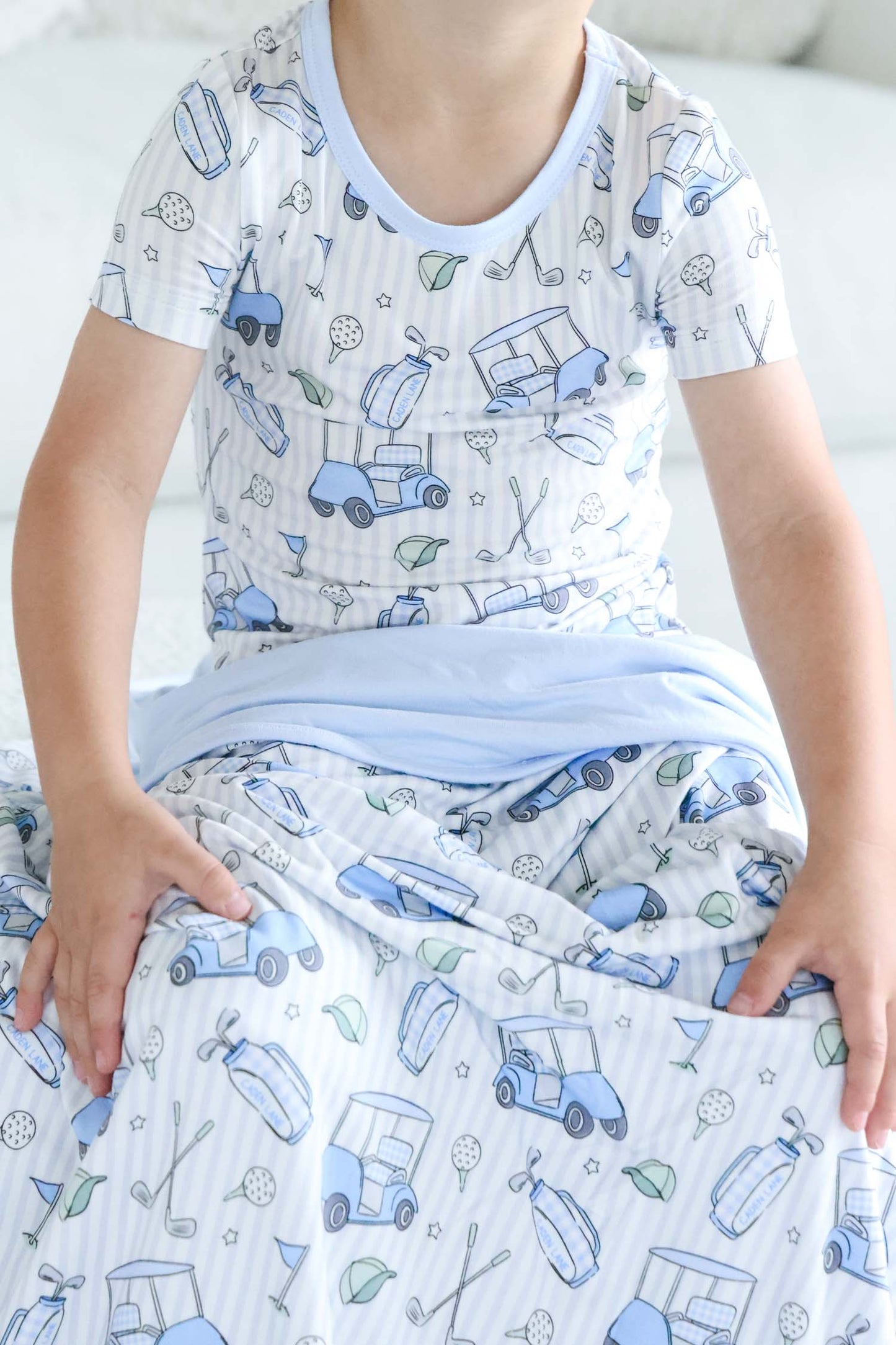 Double Sided Bamboo Blanket | Caddie Crew Blue