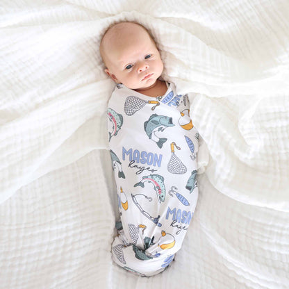 Catch of the Day Personalized Swaddle Blanket