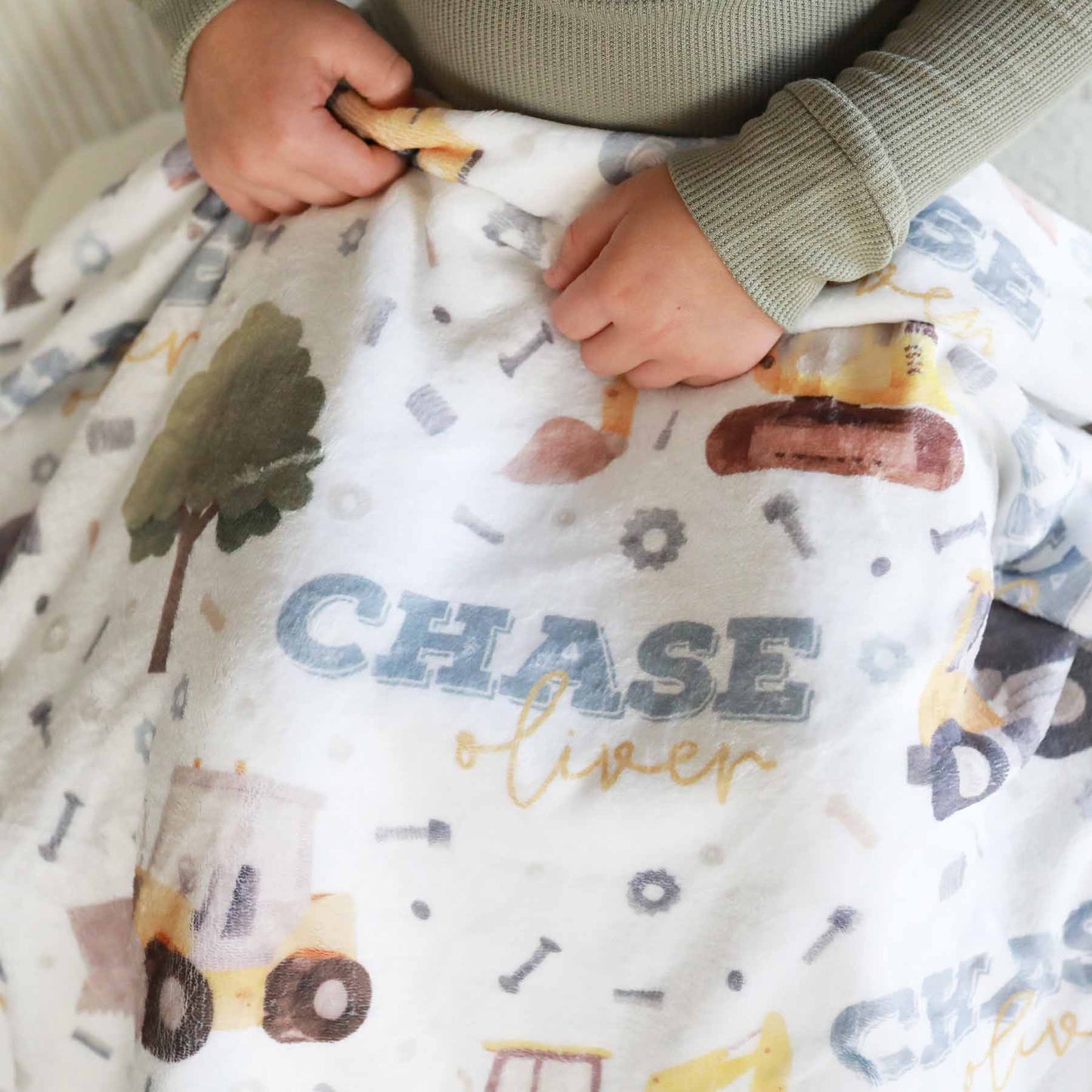 Nuts & Bolts Personalized Kids Blanket