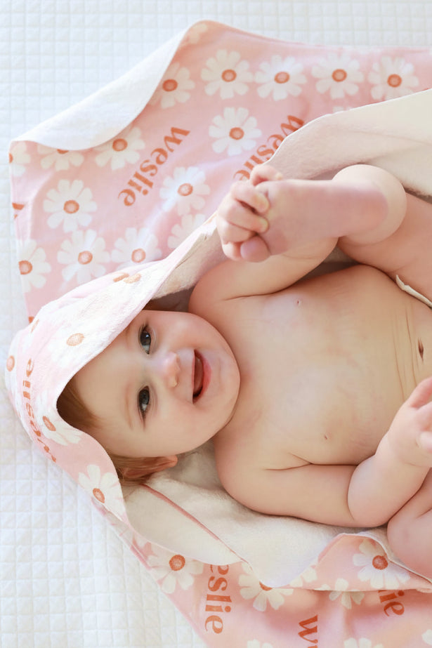 Personalized Hooded Towel | Peach Dream