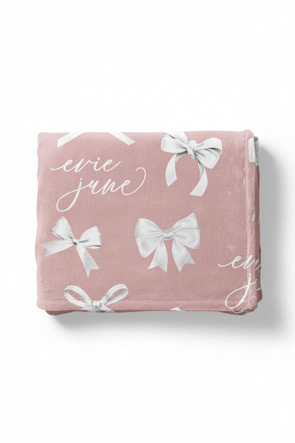 Bow Personalized Kids Blanket
