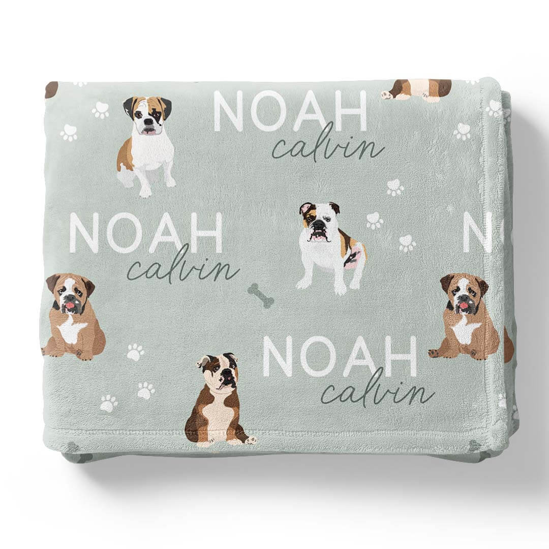 Personalized Kids Blanket | English Bulldog