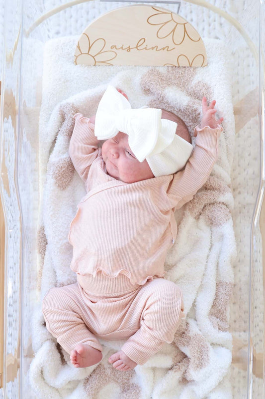 2pc Waffle Crossover Top & Bottom | Pink Fawn