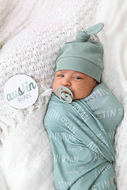 Personalized Baby Name Swaddle Blanket | Dusty Hues