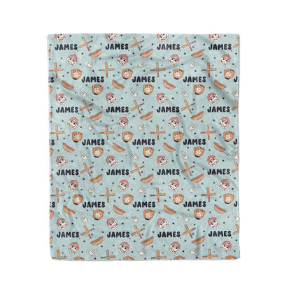 Home Run Personalized Kids Blanket