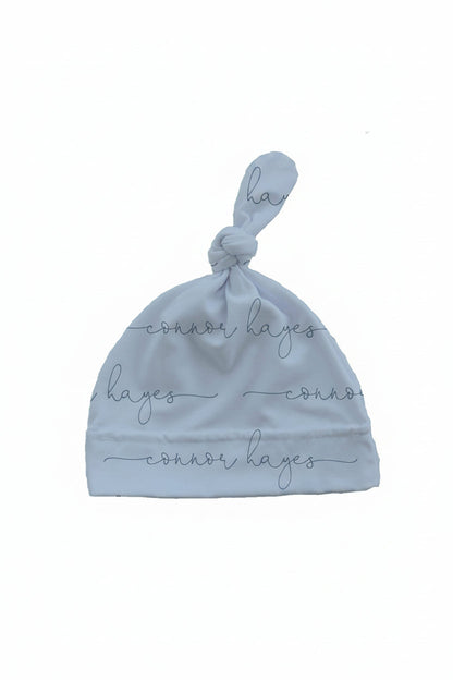 Light Dusty Blue Personalized Knotted Hat