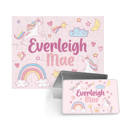 Kids Personalized 30 Piece Puzzle | Unicorn Dreams