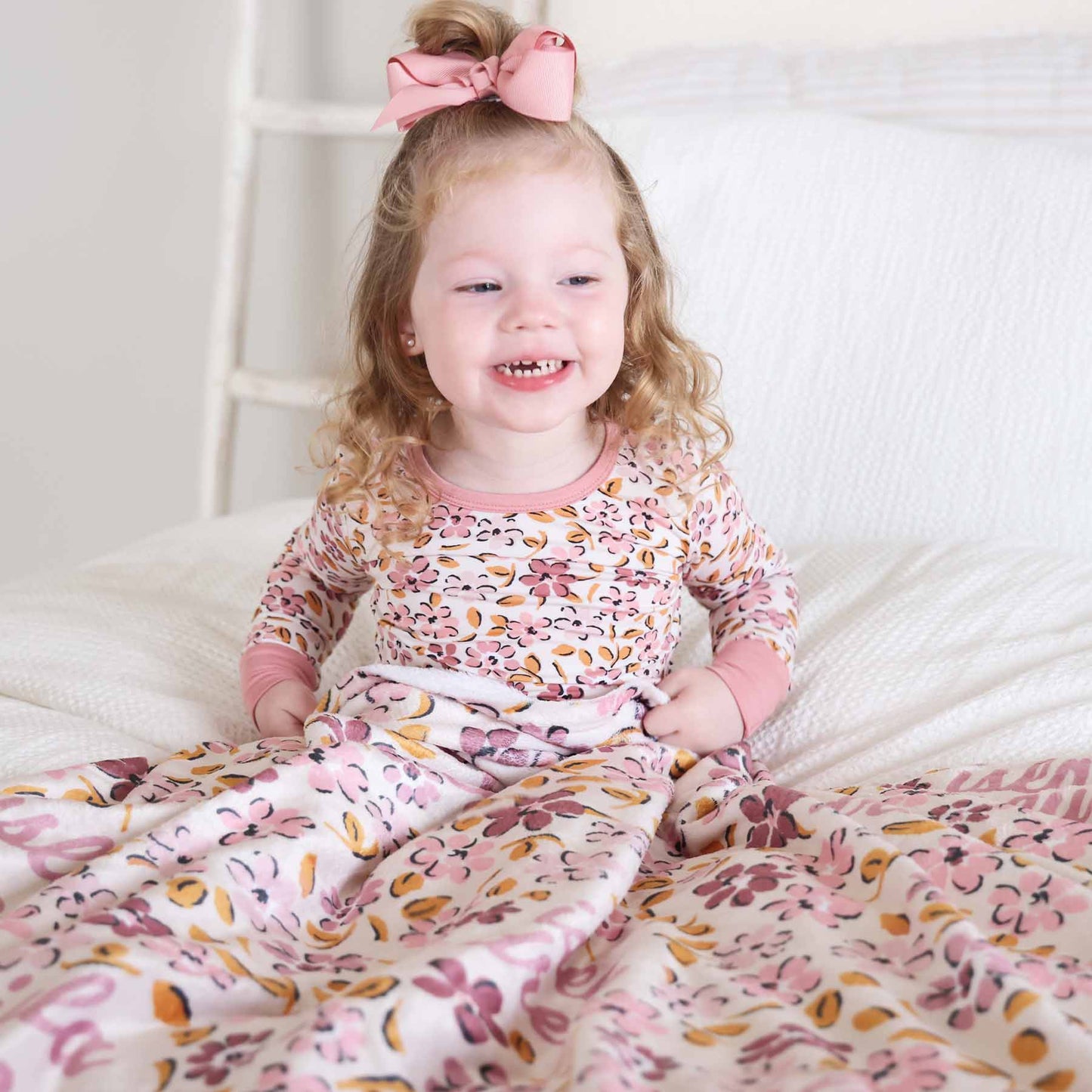 Mauvelous Meadow Personalized Kids Blanket