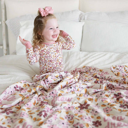 Mauvelous Meadow Personalized Kids Blanket