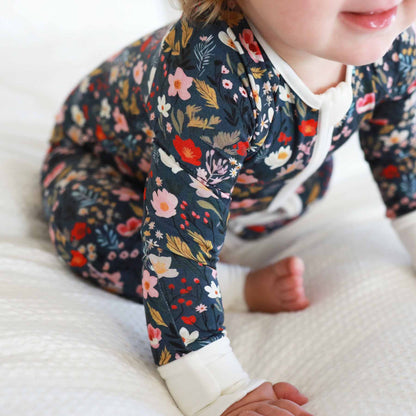 Midnight Meadow Convertible Zip Romper