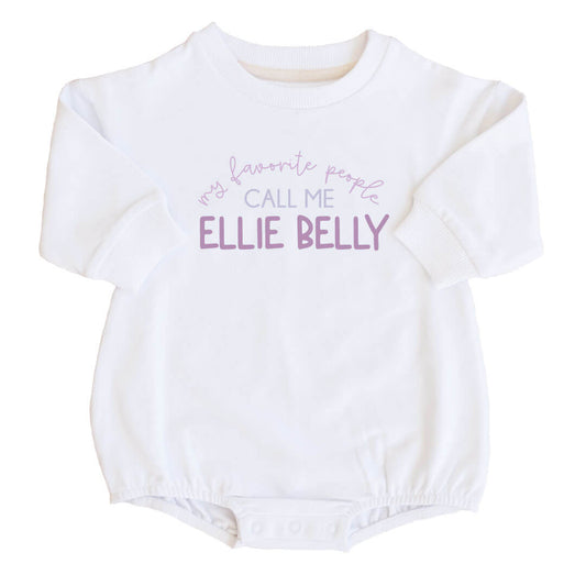 Personalized My Favorite People Graphic Sweatshirt Bubble Romper | White