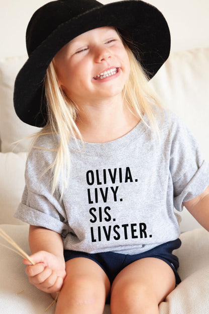 Personalized Nickname Color Block Kids Graphic Tees