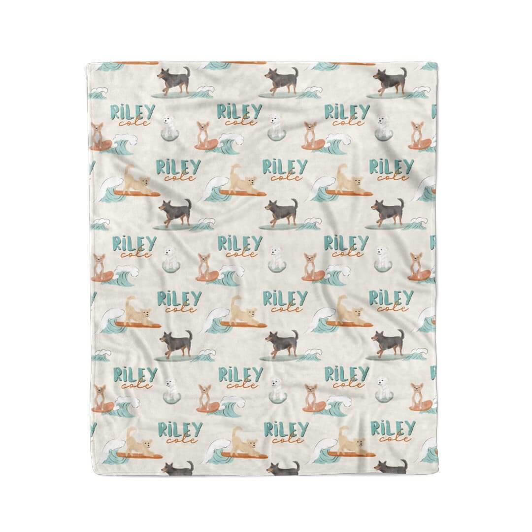 Paddle Pups Personalized Kids Blanket