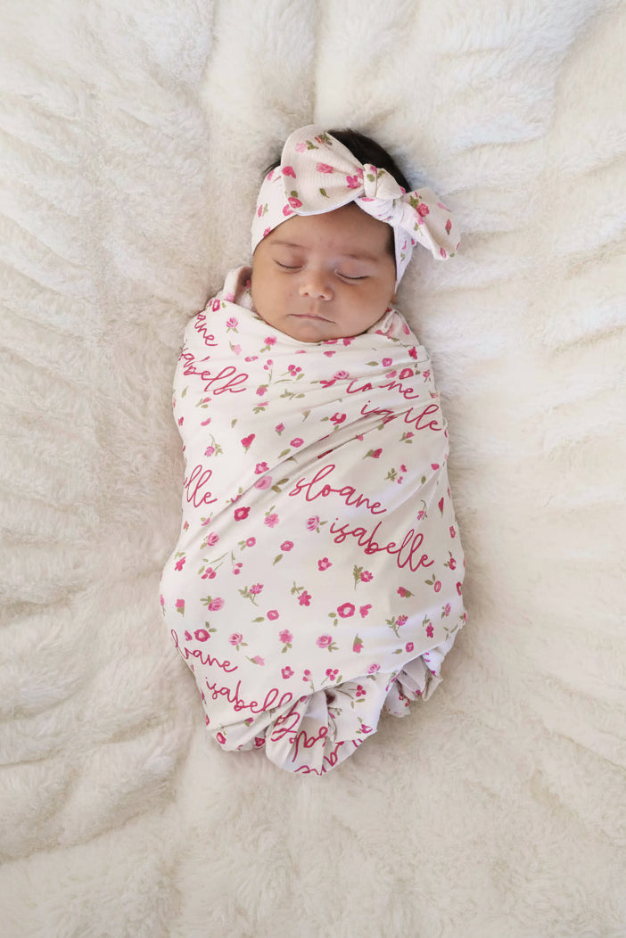 Penny's Posies Bamboo Waffle Knit Large Bow Headwrap