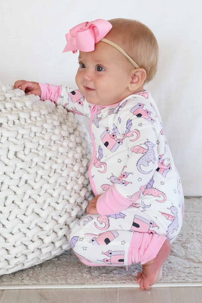 Dragon Adventure Convertible Zip Romper | Pink