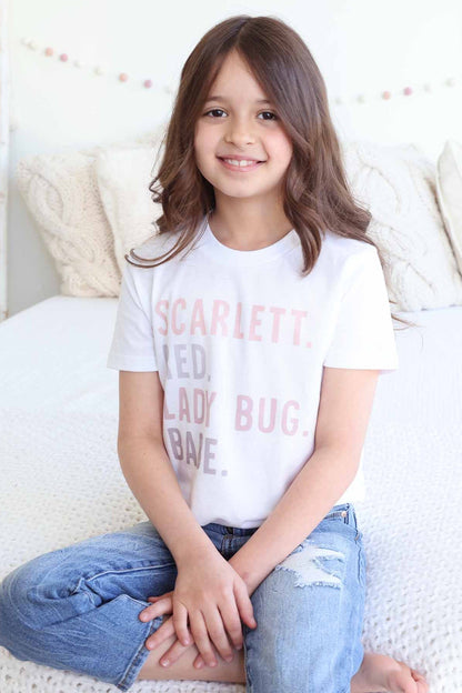 Personalized Nickname Color Block Kids Graphic Tees
