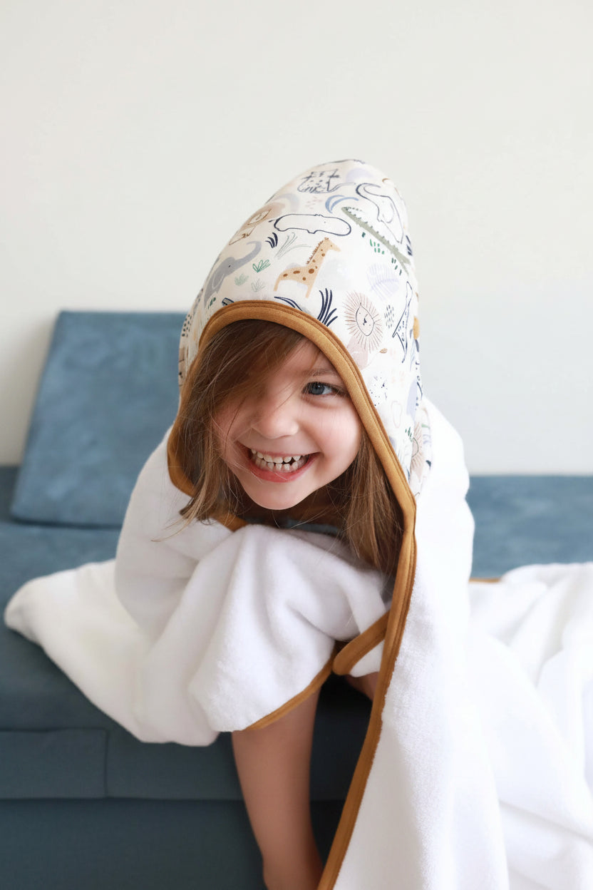 Kids Embroidered Bamboo Hooded Towels