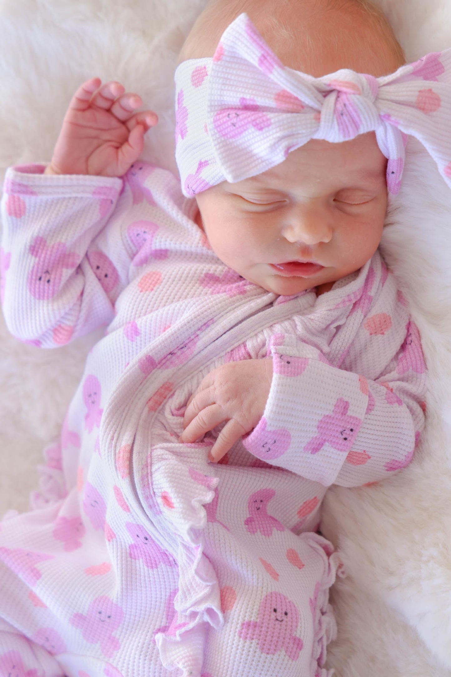 Bamboo Waffle Knit Large Bow Headwrap | Sea Snuggles