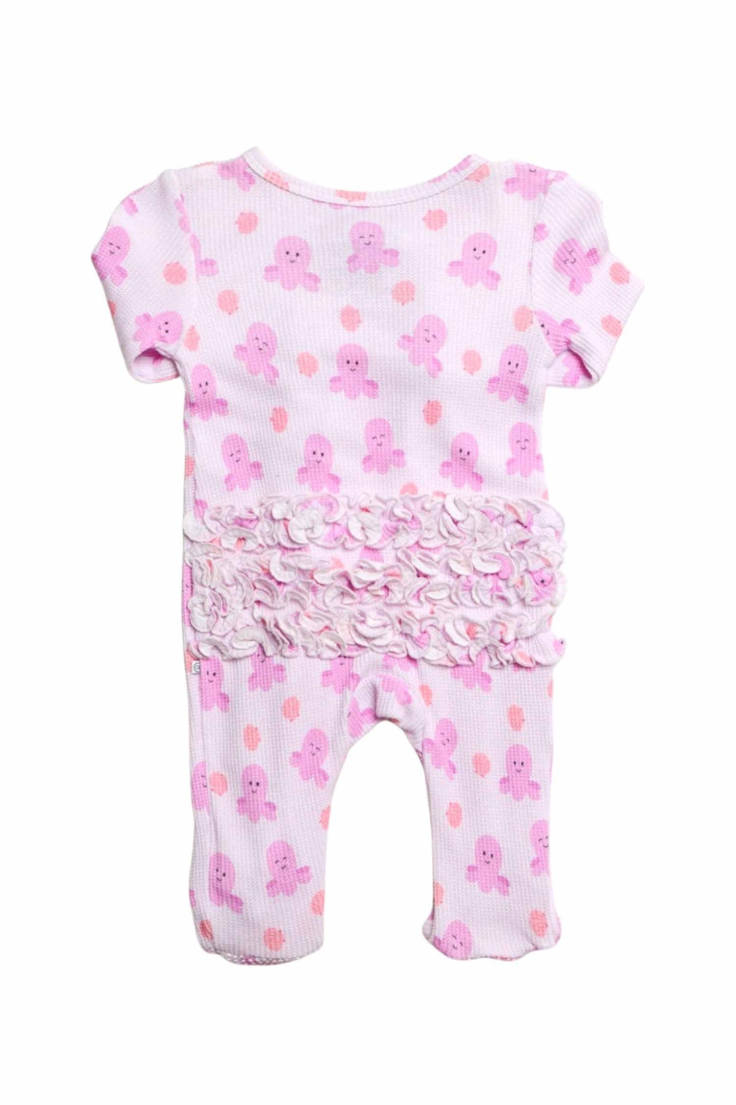 Bamboo Waffle Ruffle Zipper Footie | Sea Snuggles