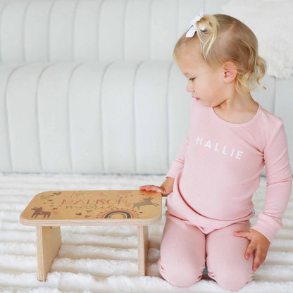 Kids Personalized Step Stool | Unicorns & Rainbows