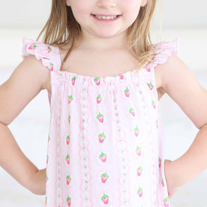 Girls' Full Length Ruffle Nightgown | Berry Sweet