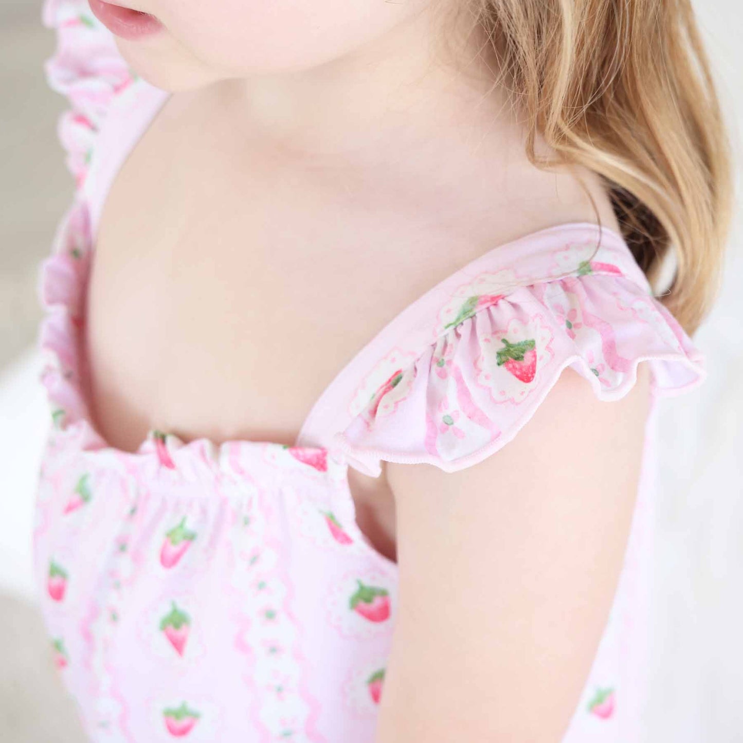 Girls' Full Length Ruffle Nightgown | Berry Sweet