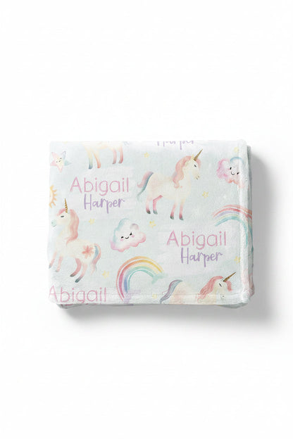 Magical Unicorns Personalized Kids Blanket