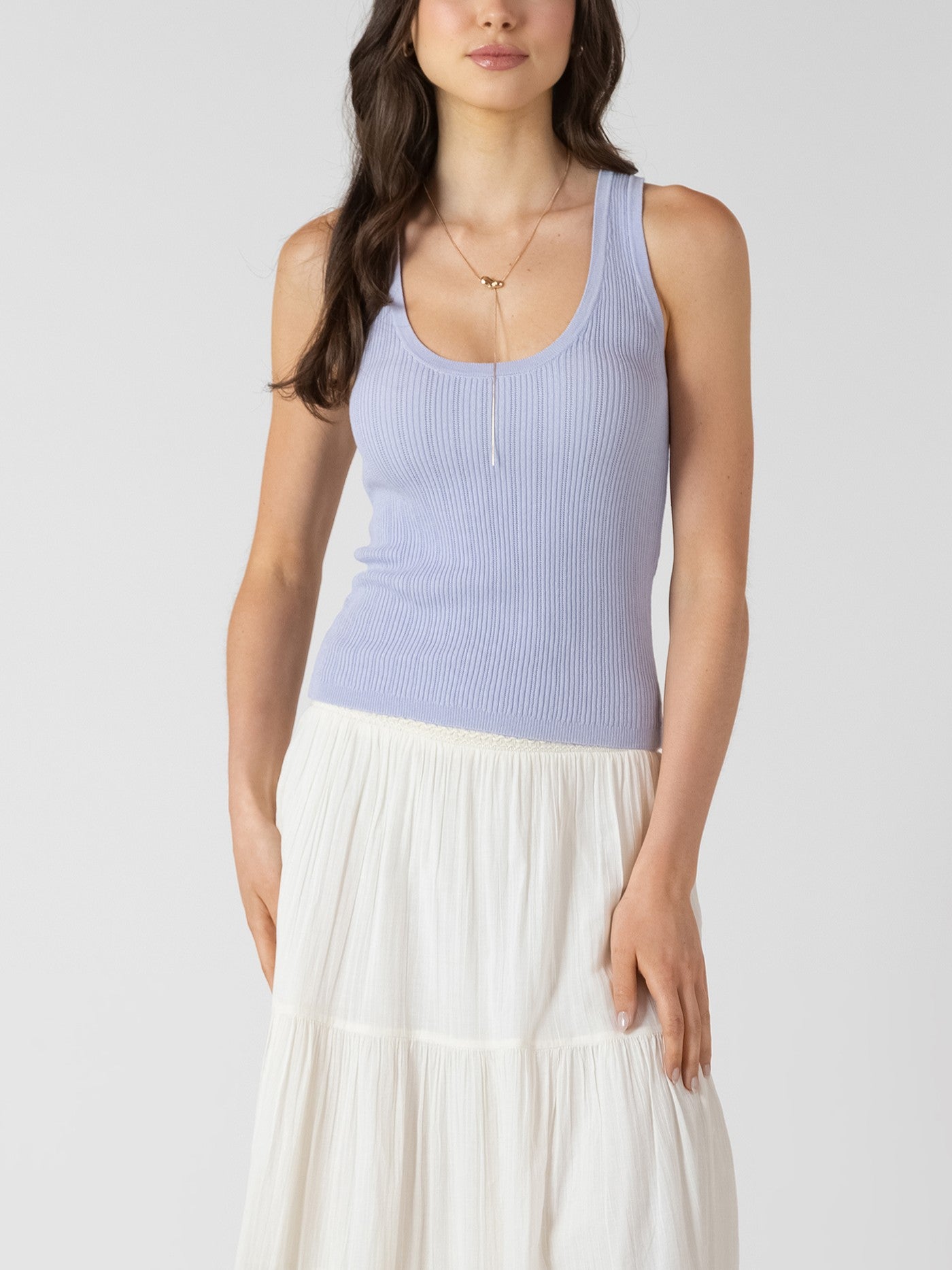 DEX Scoop Neck Ribbed Sweater Tank