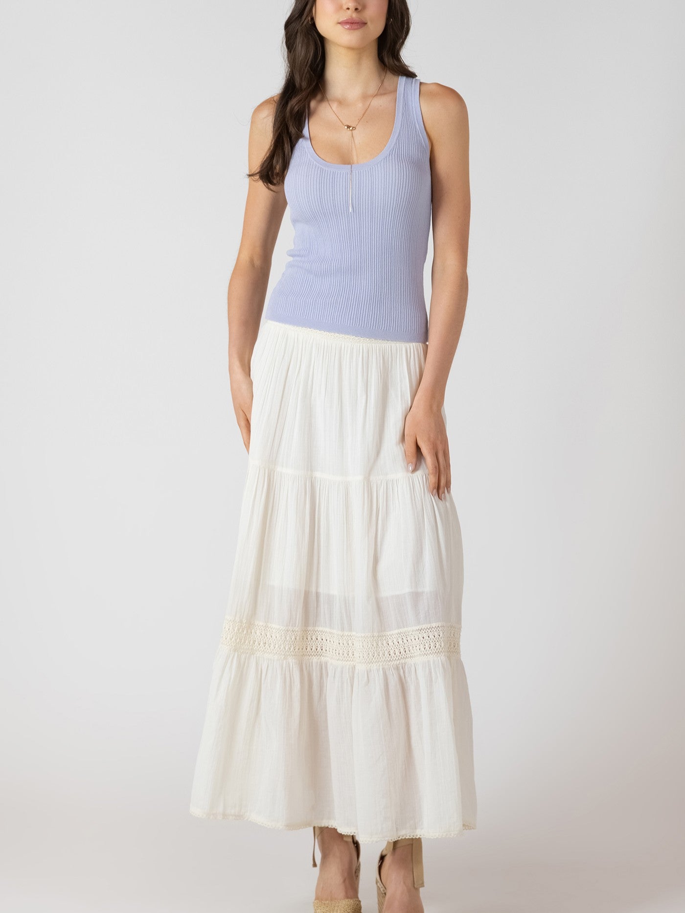 DEX Scoop Neck Ribbed Sweater Tank